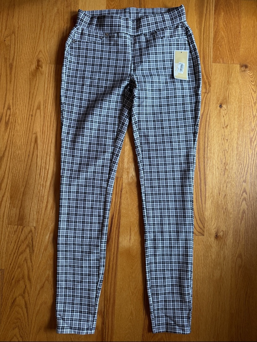 MICHAEL Michael Kors Black & White Plaid Slim Trousers